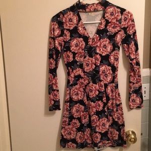 Long Sleeve Floral Print Dress